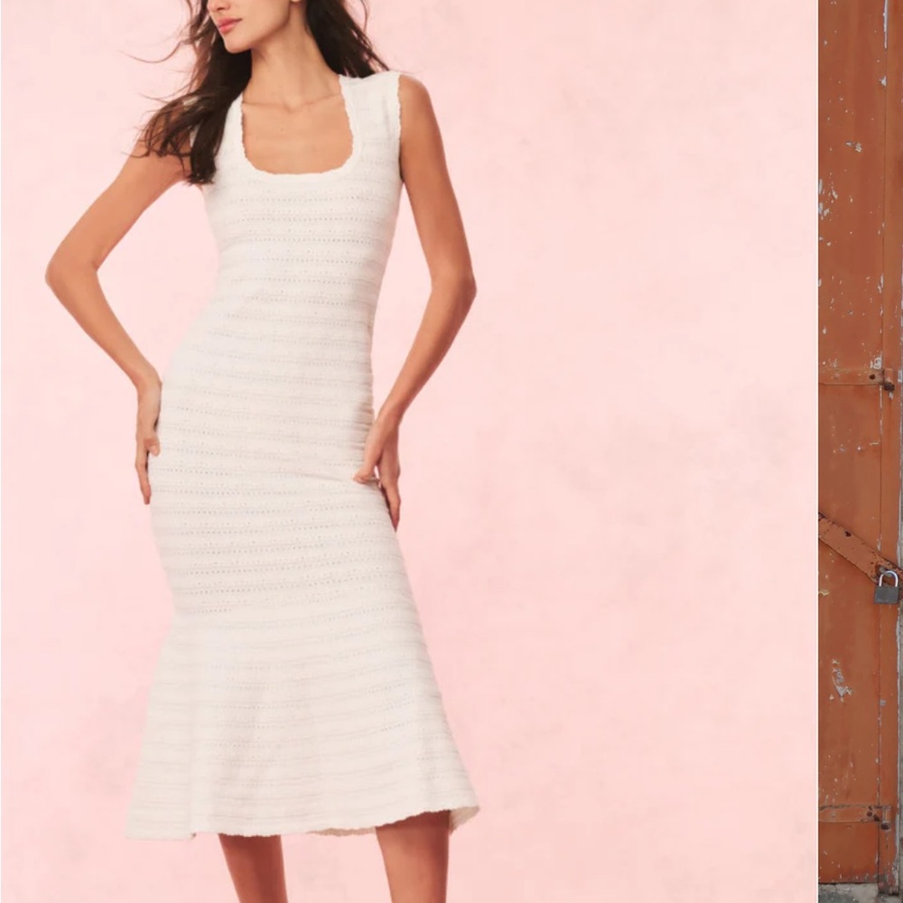 Leigh Pointelle Knit Midi Dress love shack fancy xs